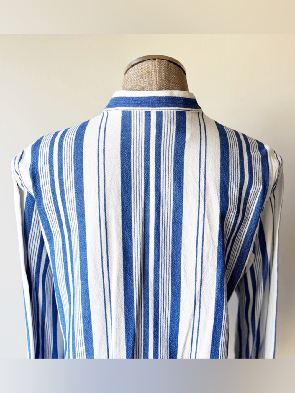 A.P.C. Beachy Blue and White Striped Long Sleeve Top - Picture 7 of 14